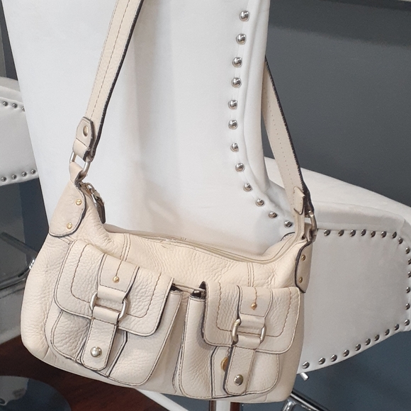 Fossil Handbags - Fossil cream pebble leather shoulder bag